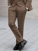 Italian Murano Basto Brown Wool Linen Silk Suit - StudioSuits
