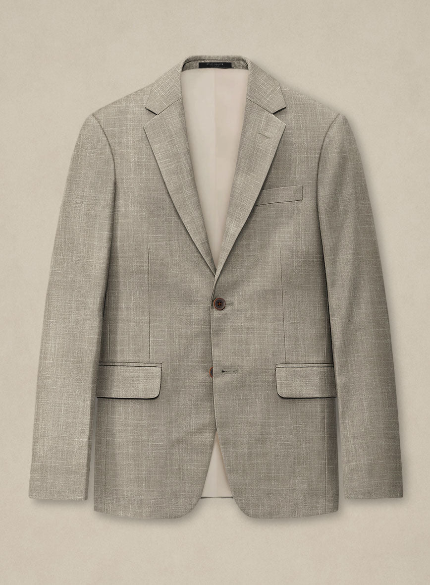 Italian Murano Beige Wool Linen Suit - StudioSuits