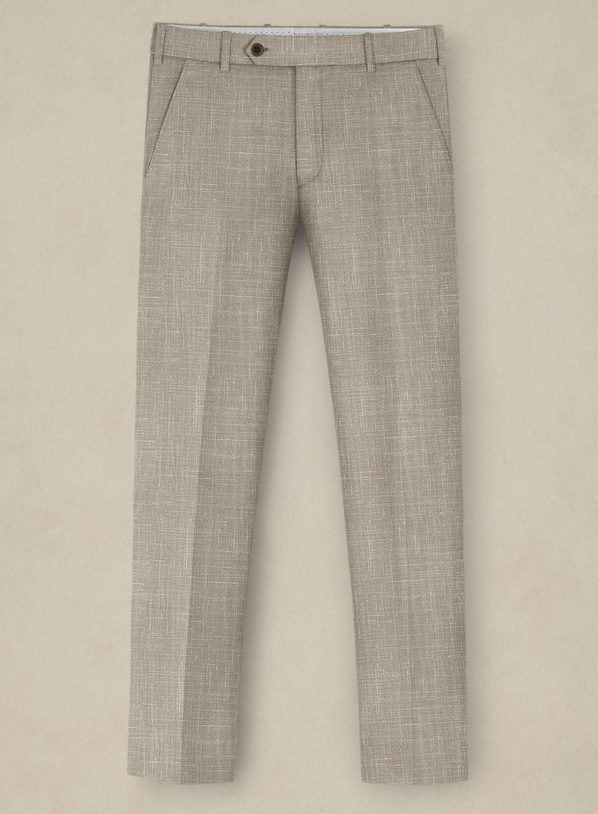 Italian Murano Beige Wool Linen Suit - StudioSuits