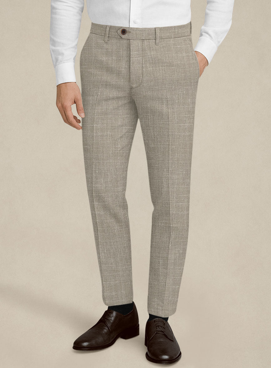 Italian Murano Beige Wool Linen Suit - StudioSuits
