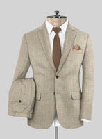 Italian Murano Beige Wool Linen Suit - StudioSuits