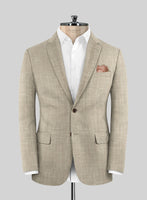 Italian Murano Beige Wool Linen Suit - StudioSuits