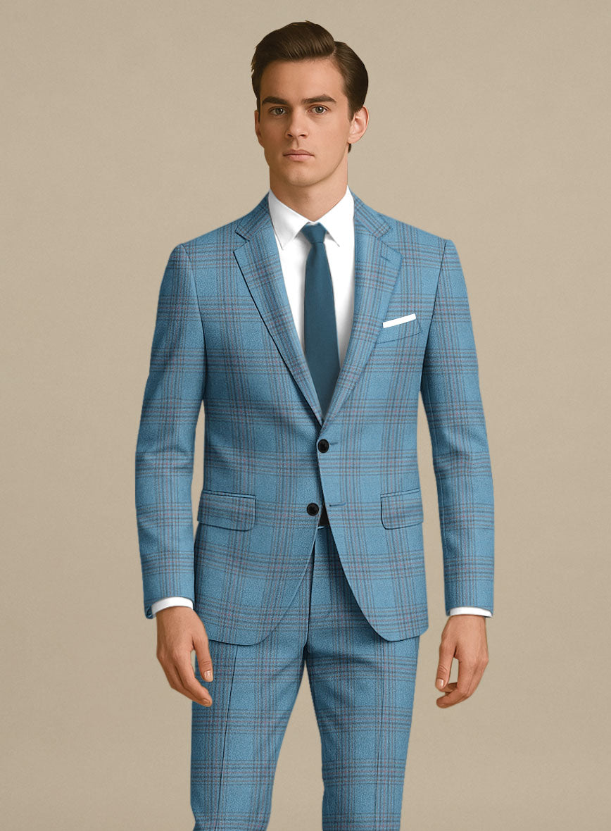 Italian Murano Beni Blue Wool Linen Silk Jacket - StudioSuits