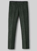 Italian Murano Bottle Green Wool Linen Pants