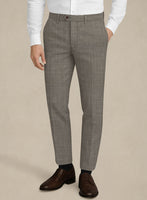 Italian Murano Brown Wool Linen Pants - StudioSuits