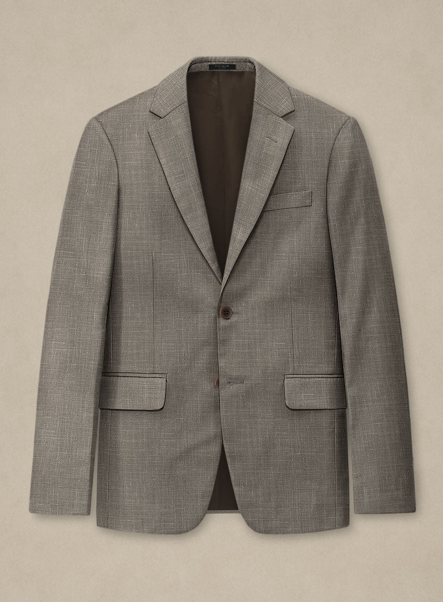 Italian Murano Brown Wool Linen Suit - StudioSuits