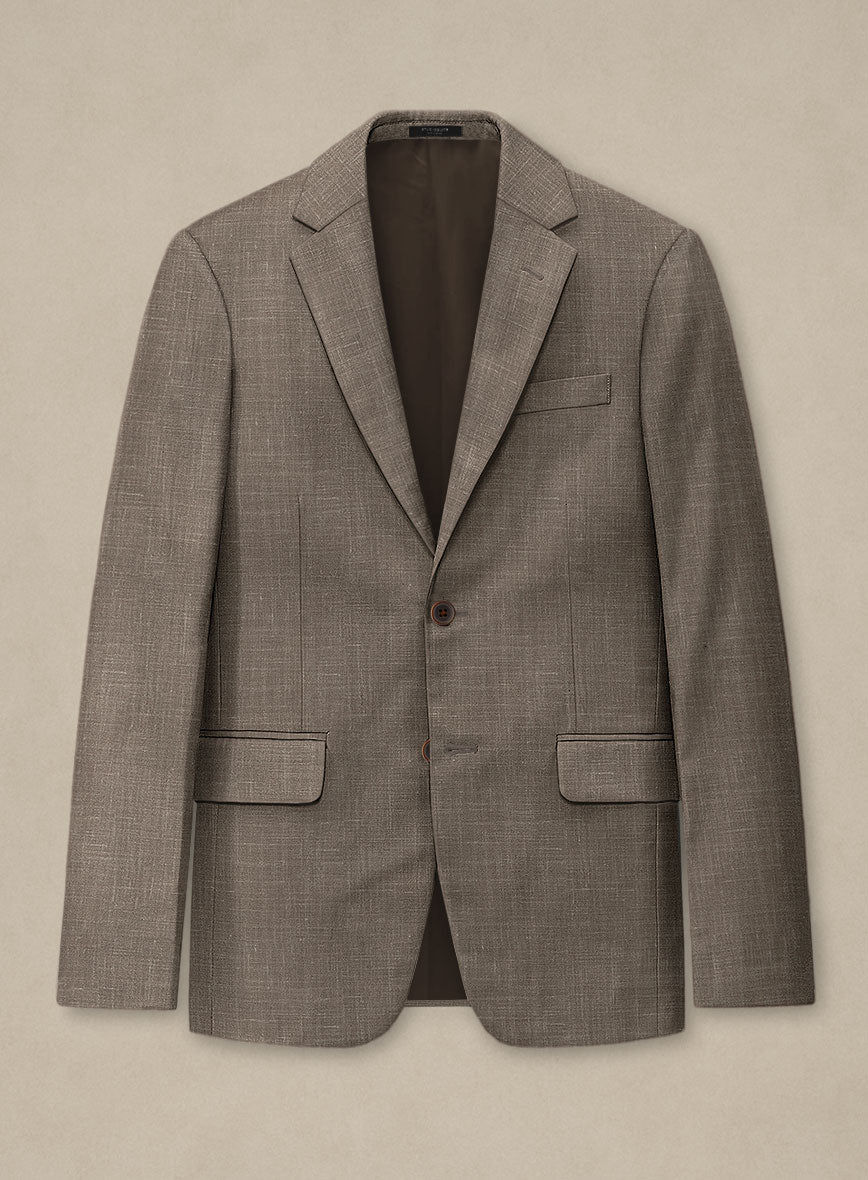 Italian Murano Brown Wool Linen Suit - StudioSuits