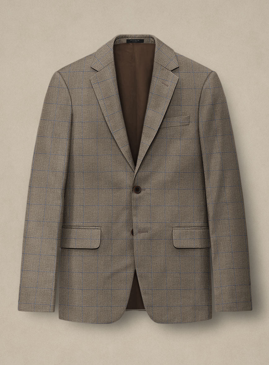 Italian Murano Cedra Brown Wool Linen Silk Jacket - StudioSuits