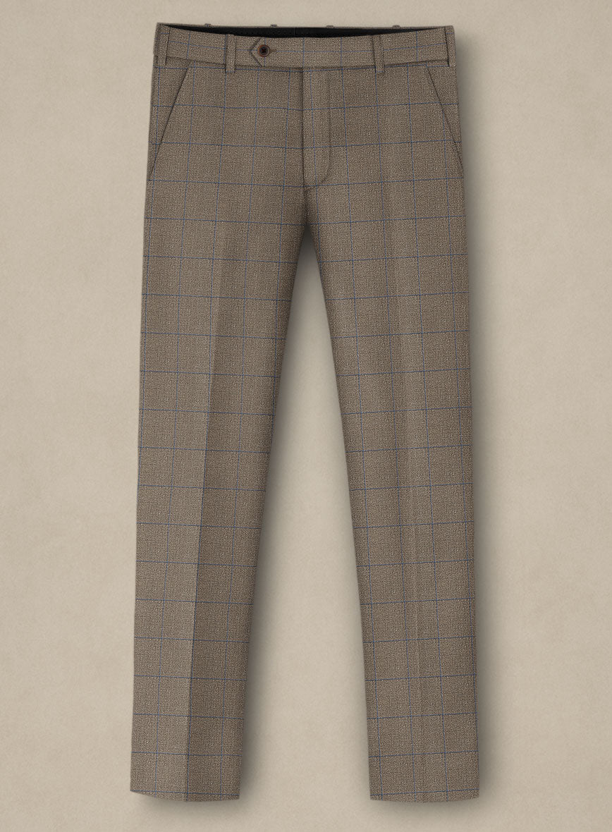 Italian Murano Cedra Brown Wool Linen Silk Pants - StudioSuits