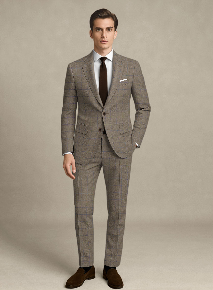 Italian Murano Cedra Brown Wool Linen Silk Suit - StudioSuits