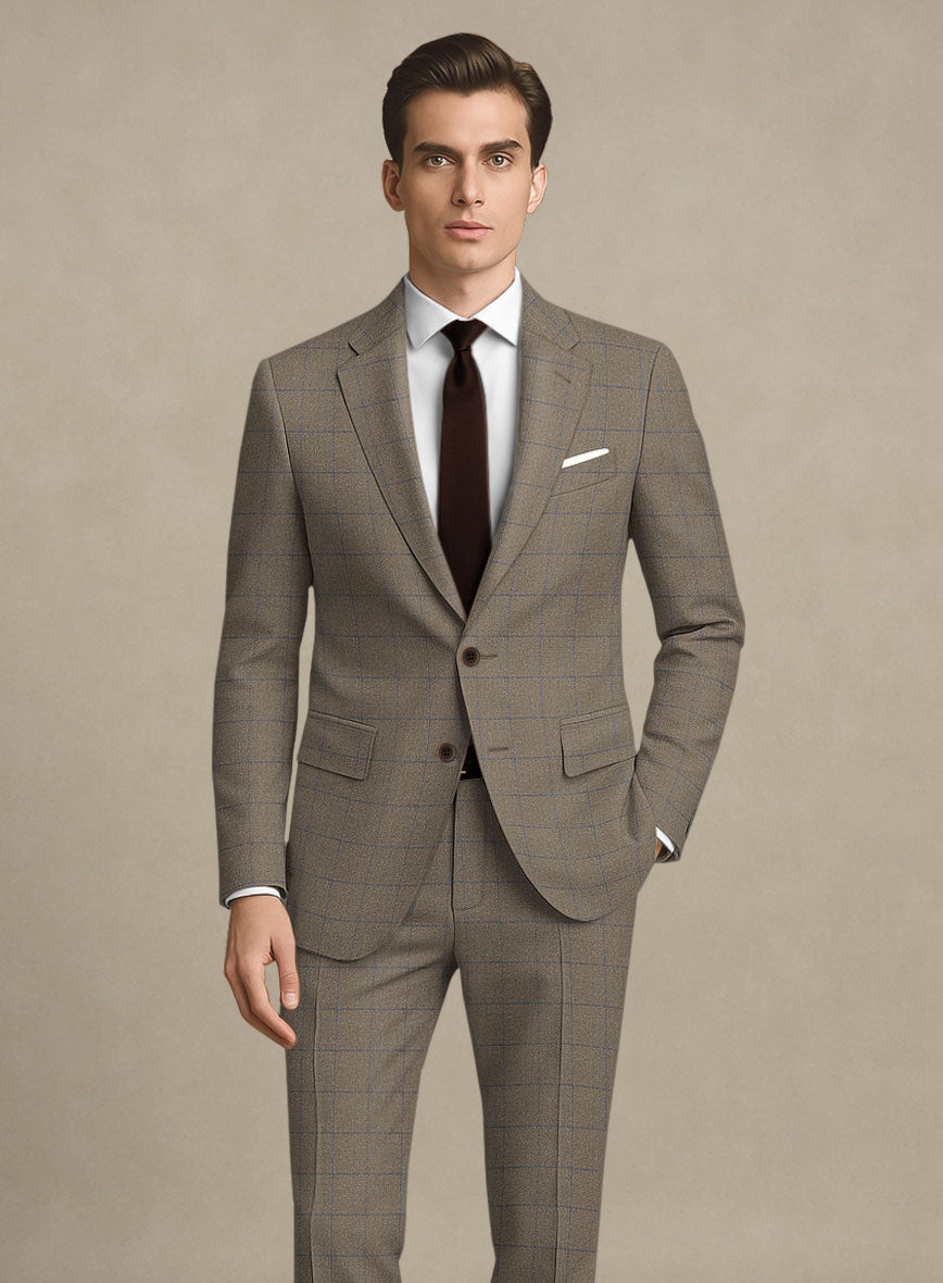 Italian Murano Cedra Brown Wool Linen Silk Suit - StudioSuits