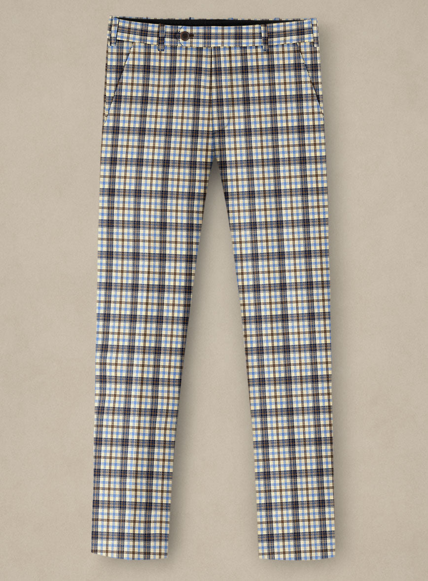Italian Murano Cipco Checks Wool Linen Silk Pants - StudioSuits