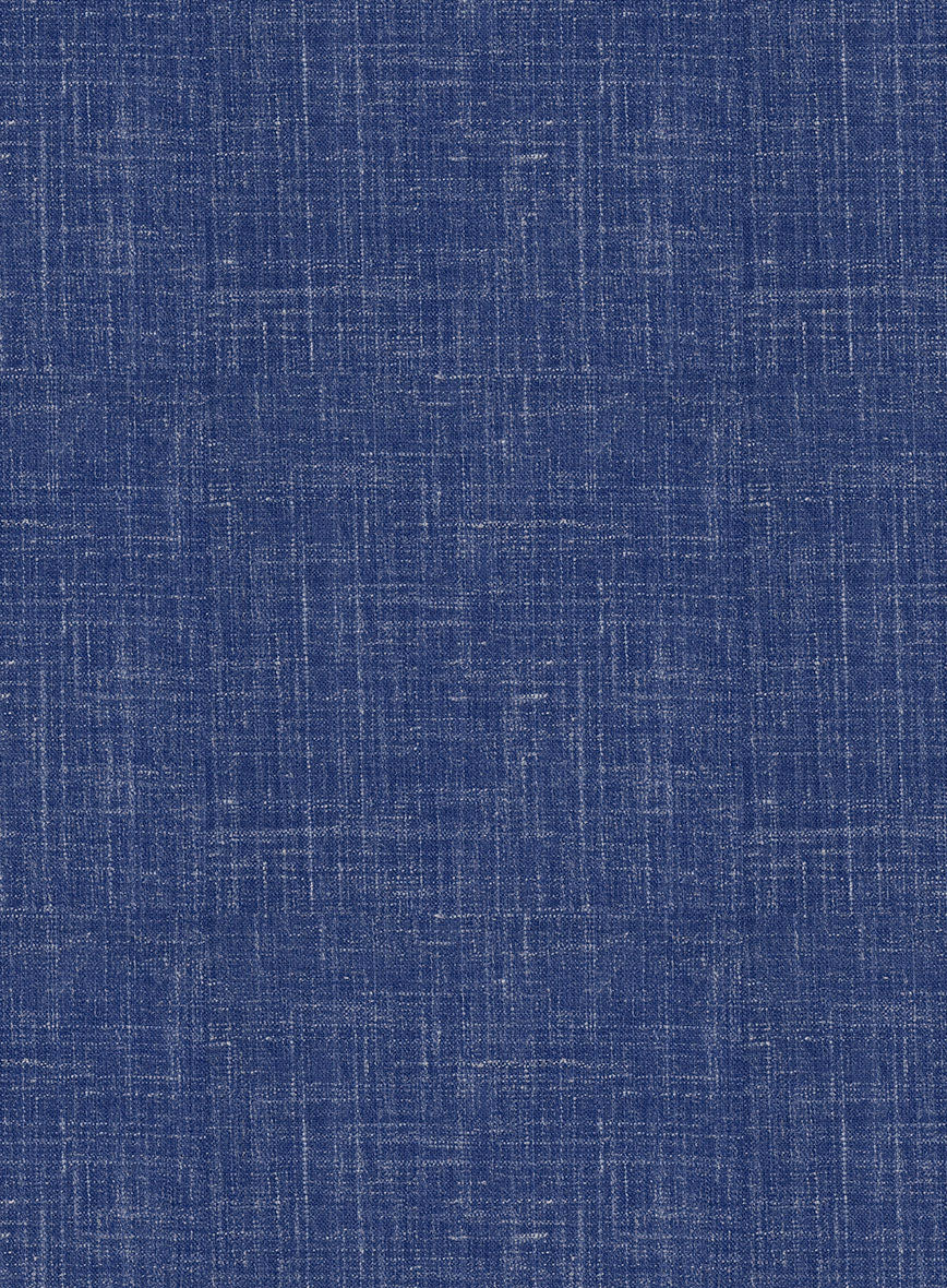 Italian Murano Cobalt Blue Wool Linen Jacket - StudioSuits