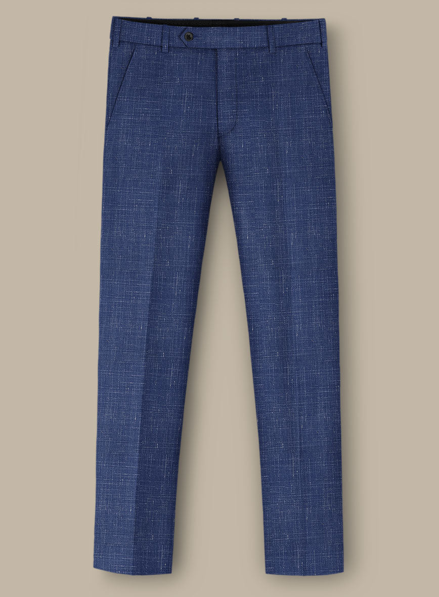 Italian Murano Cobalt Blue Wool Linen Pants  StudioSuits