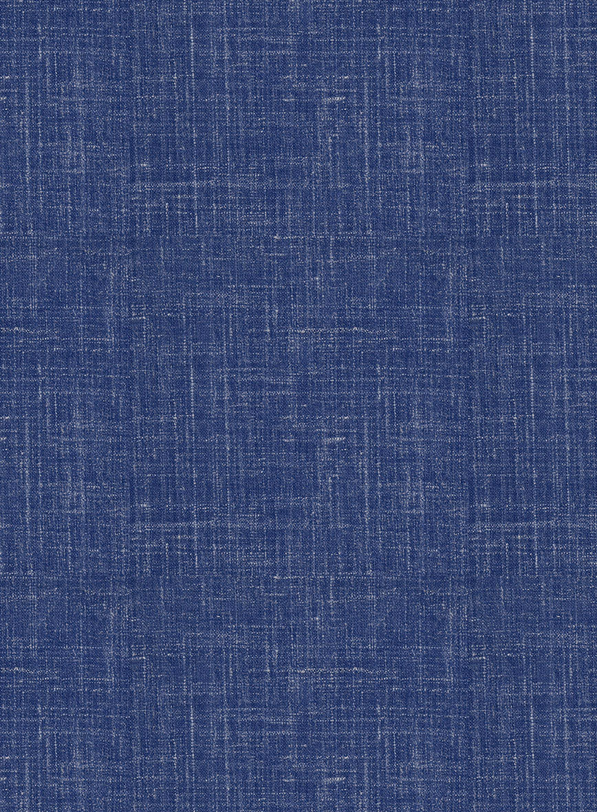 Italian Murano Cobalt Blue Wool Linen Pants - StudioSuits