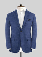 Italian Murano Cobalt Blue Wool Linen Suit - StudioSuits