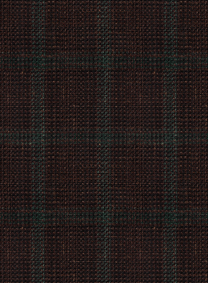 Italian Murano Corri Checks Wool Linen Silk Pants - StudioSuits
