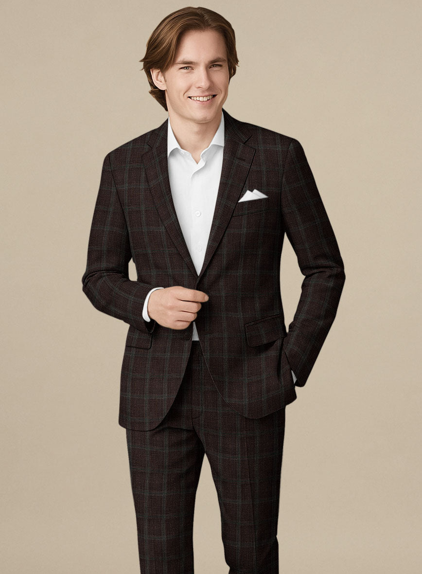 Italian Murano Corri Checks Wool Linen Silk Suit - StudioSuits