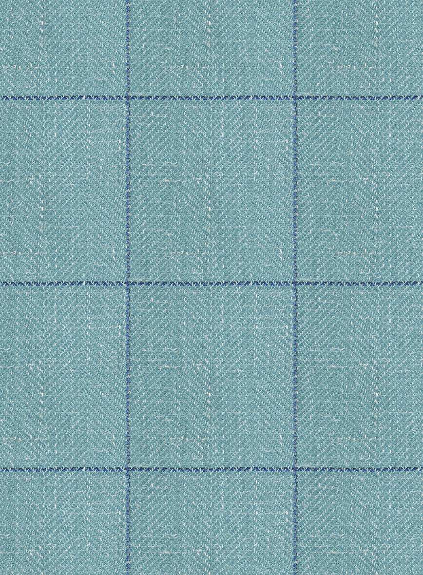 Italian Murano Domar Blue Wool Linen Silk Jacket - StudioSuits