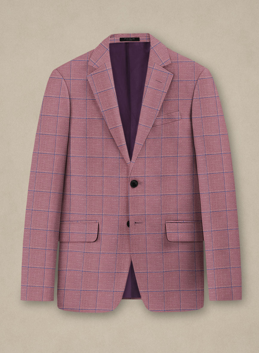 Italian Murano Drope Pink Wool Linen Silk Suit - StudioSuits
