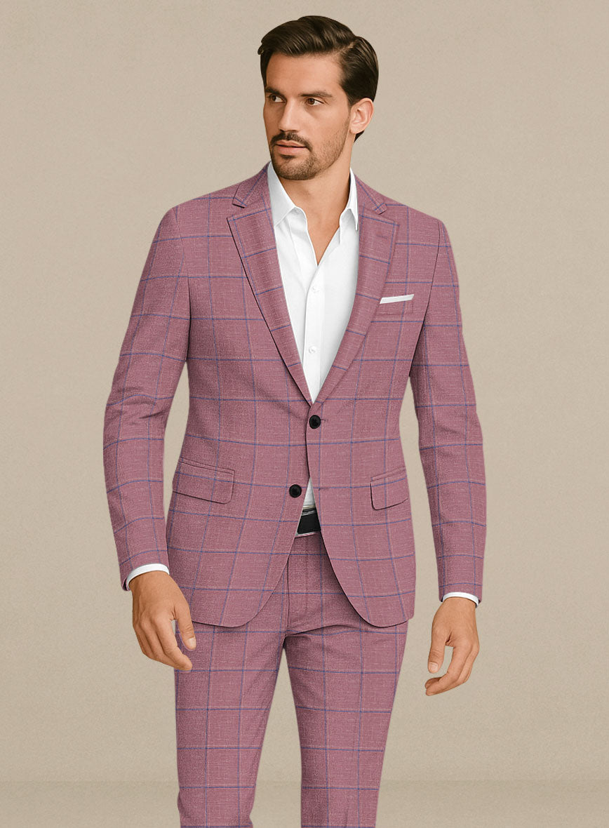 Italian Murano Drope Pink Wool Linen Silk Suit - StudioSuits