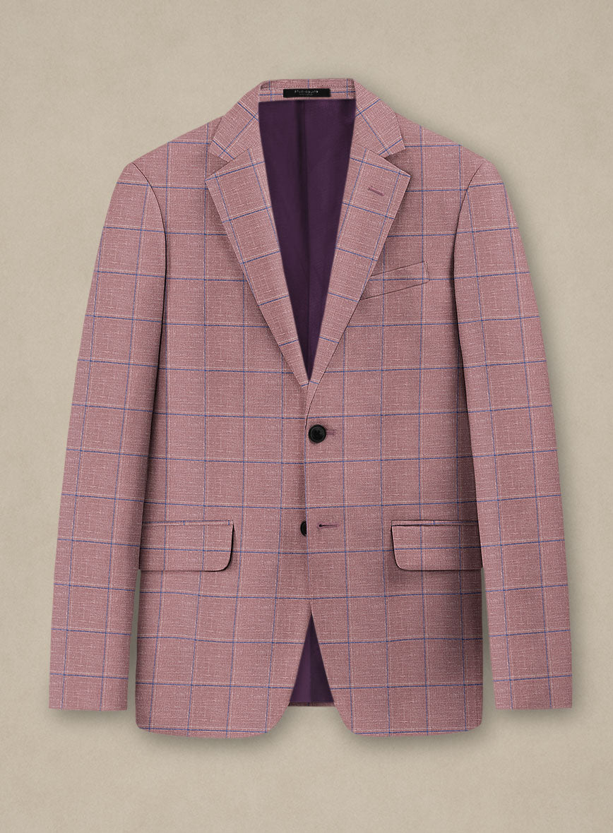 Italian Murano Drope Pink Wool Linen Silk Jacket - StudioSuits