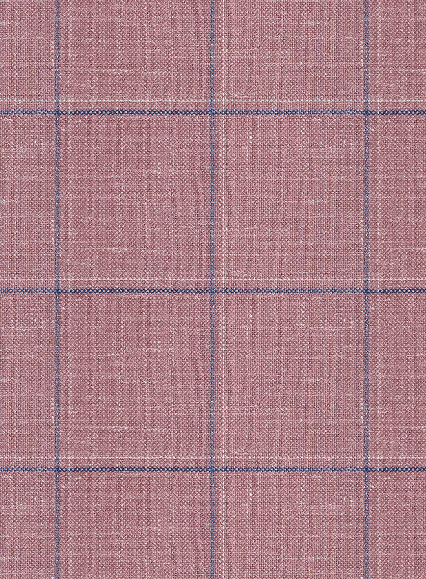 Italian Murano Drope Pink Wool Linen Silk Pants - StudioSuits