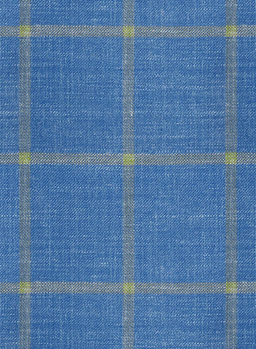 Italian Murano Eginda Blue Wool Pants - StudioSuits
