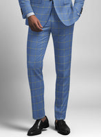 Italian Murano Eginda Blue Wool Linen Suit - StudioSuits