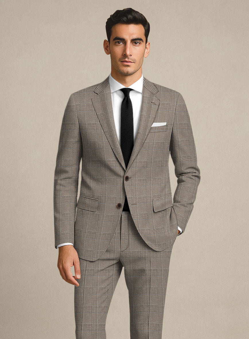 Italian Murano Ejan Brown Wool Linen Silk Jacket - StudioSuits