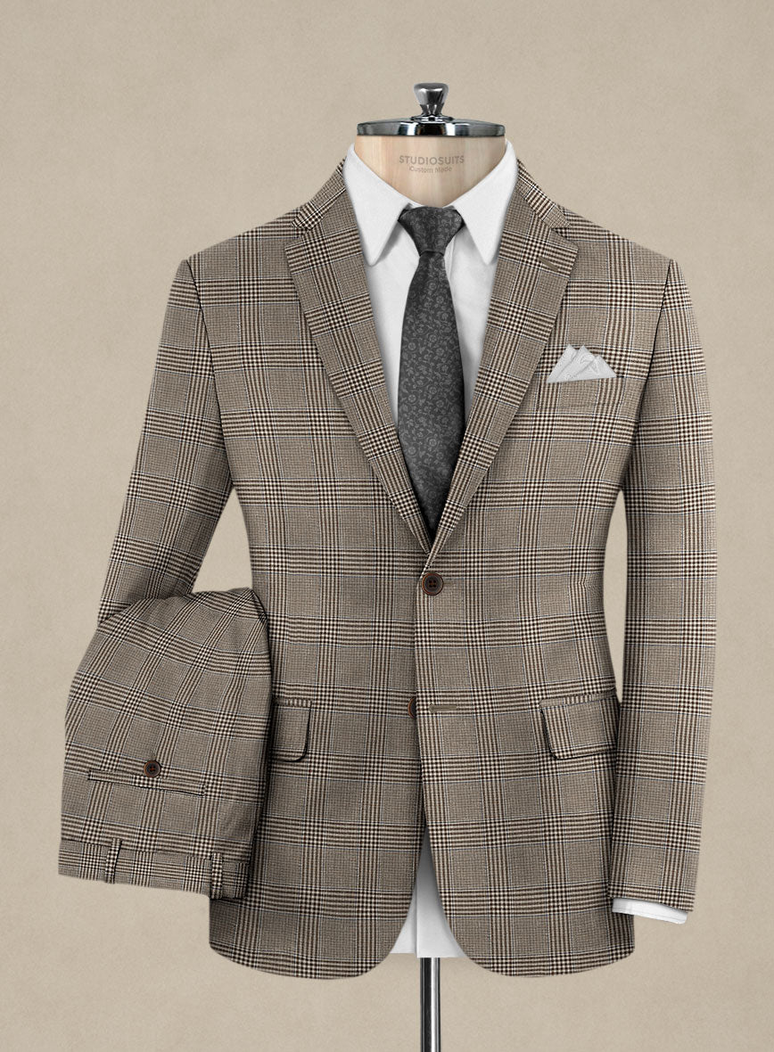 Italian Murano Ejan Brown Wool Linen Silk Suit - StudioSuits