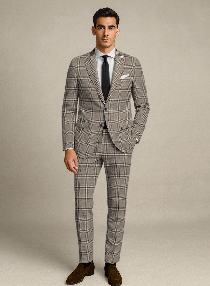Italian Murano Ejan Brown Wool Linen Silk Suit - StudioSuits