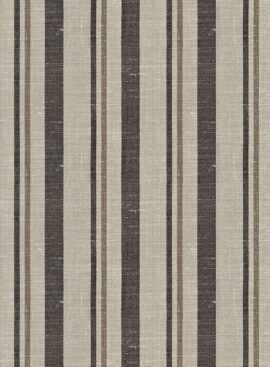Italian Murano Emario Stripe Wool Linen Silk Pants - StudioSuits