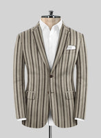 Italian Murano Emario Stripe Wool Linen Silk Suit - StudioSuits