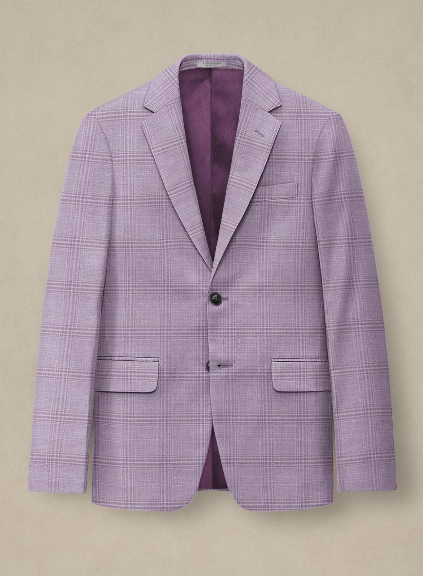 Italian Murano Esar Lavender Wool Linen Silk Jacket - StudioSuits