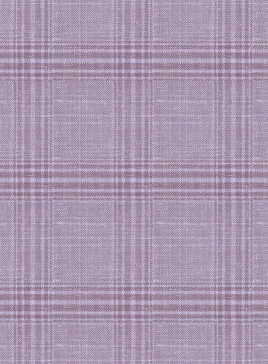 Italian Murano Esar Lavender Wool Linen Silk Pants - StudioSuits