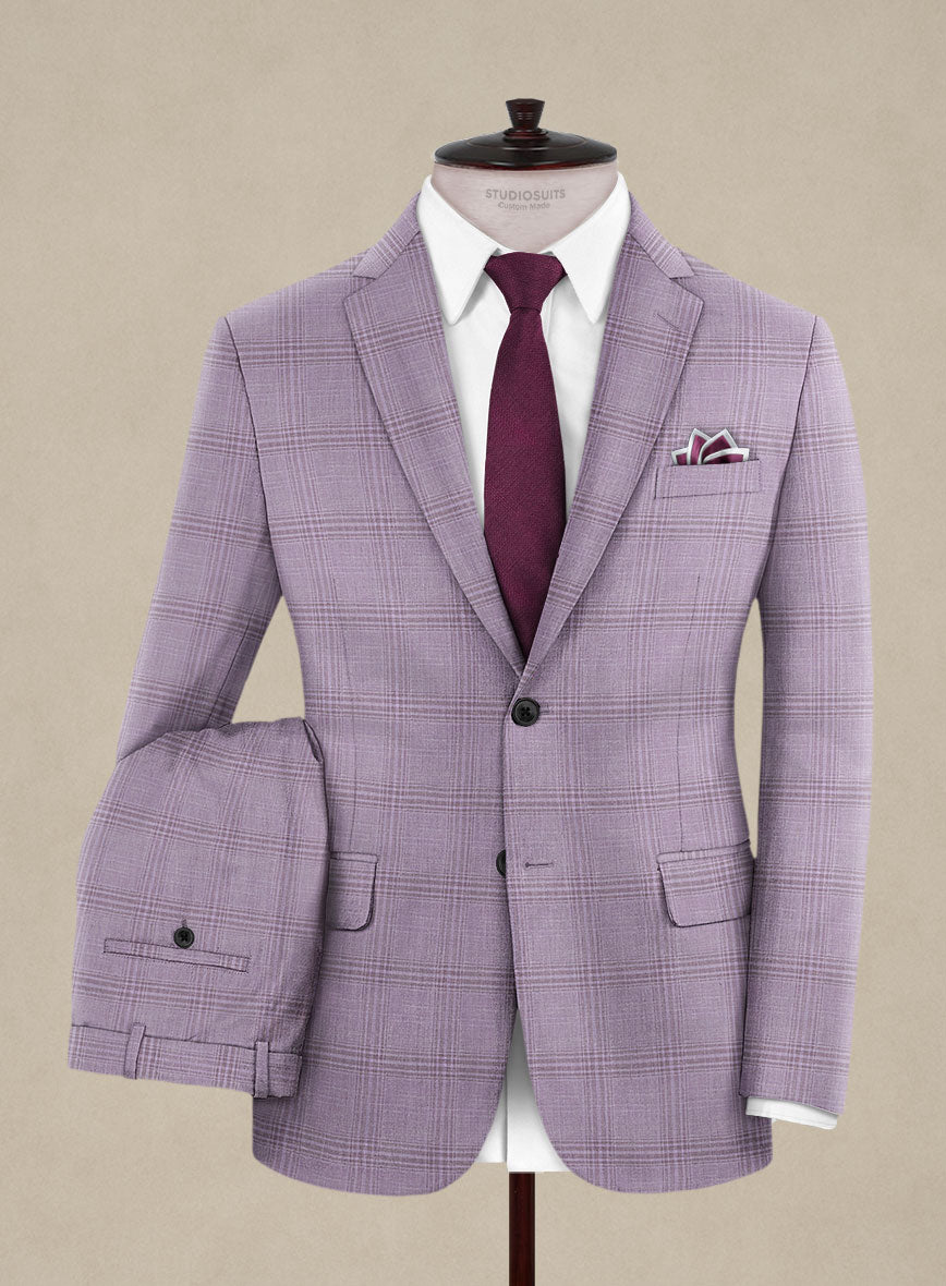 Italian Murano Esar Lavender Wool Linen Silk Suit - StudioSuits
