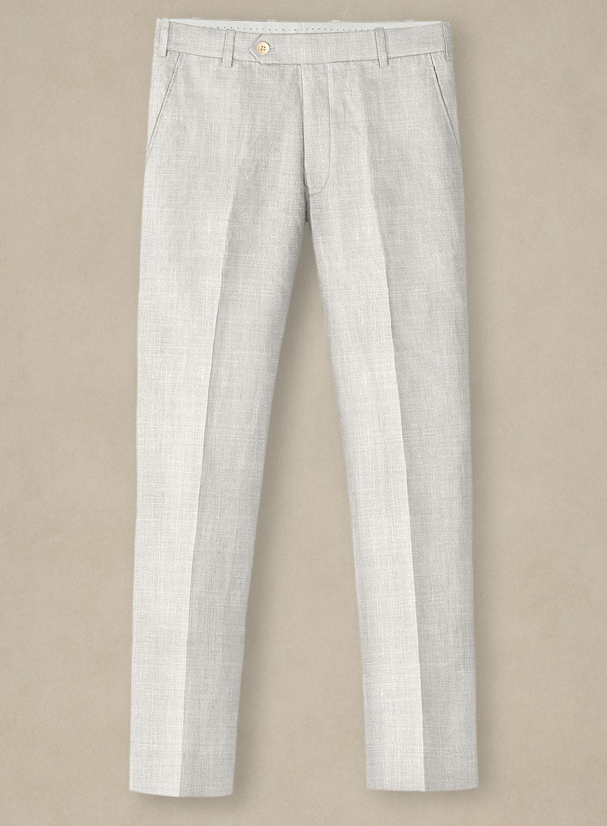 Italian Murano Fawn Wool Linen Pants - StudioSuits