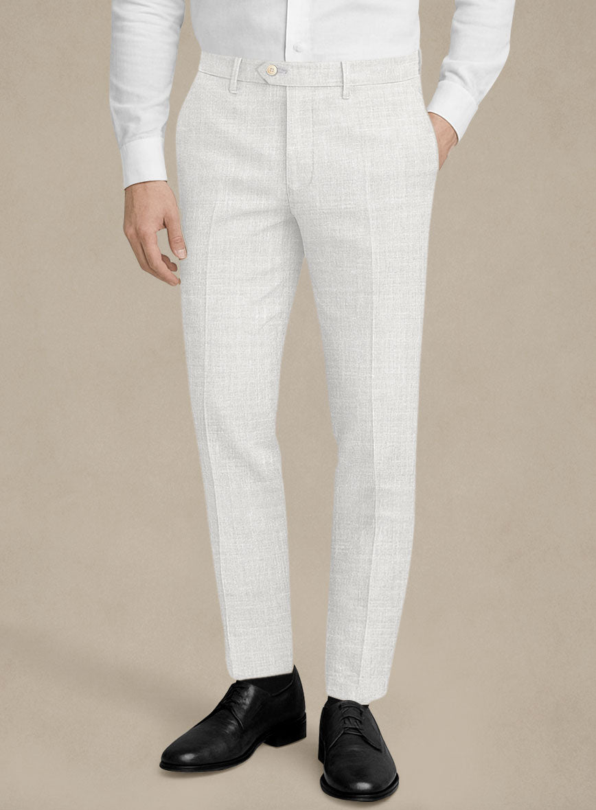 Italian Murano Fawn Wool Linen Pants - StudioSuits