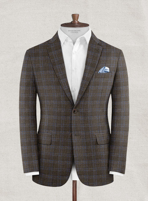 Italian Murano Gan Callo Brown Wool Jacket - StudioSuits