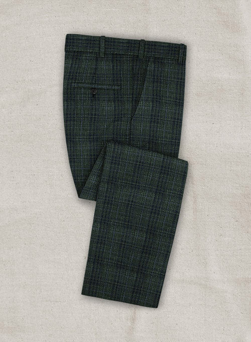 Italian Murano Genito Green Wool Pants - StudioSuits