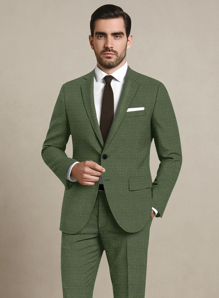 Italian Murano Gumil Green Wool Linen Silk Jacket - StudioSuits