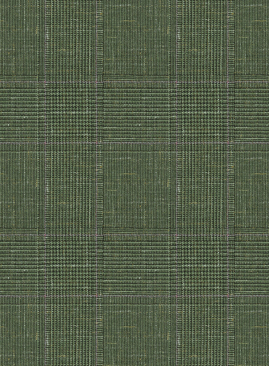Italian Murano Gumil Green Wool Linen Silk Jacket - StudioSuits