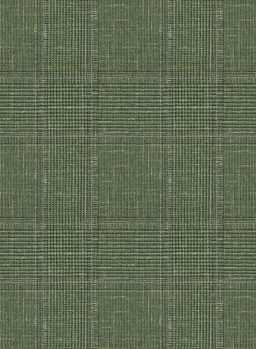 Italian Murano Gumil Green Wool Linen Silk Pants - StudioSuits