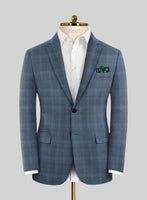 Italian Murano Herita Blue Wool Linen Jacket - StudioSuits