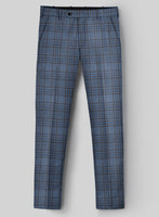 Italian Murano Herita Blue Wool Linen Pants - StudioSuits