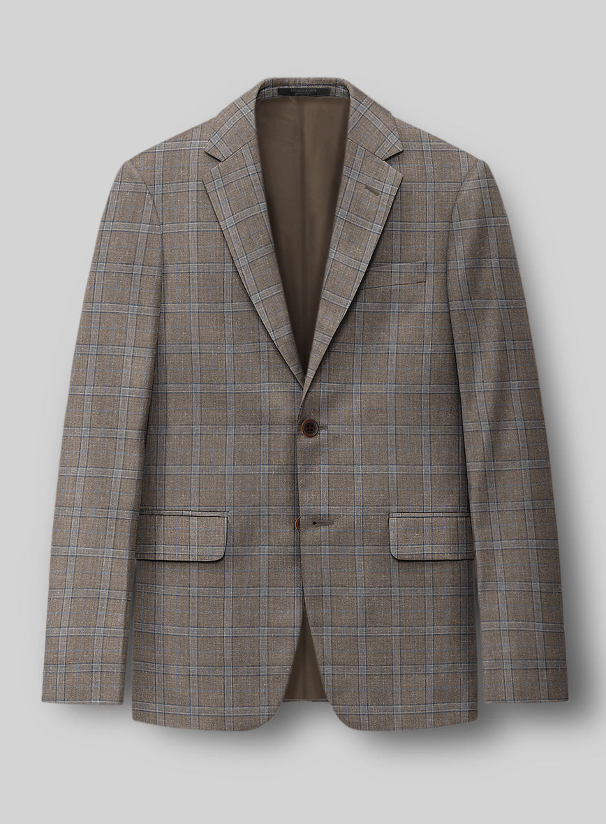 Italian Murano Igelu Brown Wool Linen Silk Jacket - StudioSuits