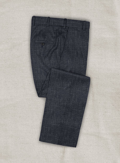 Italian Murano Indigo Blue Wool Linen Suit - StudioSuits
