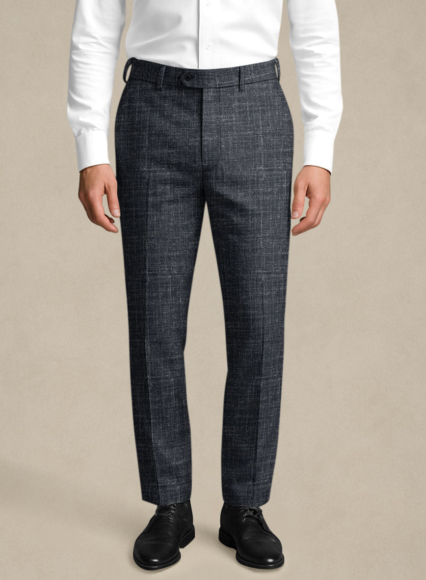 Italian Murano Indigo Blue Wool Linen Suit - StudioSuits