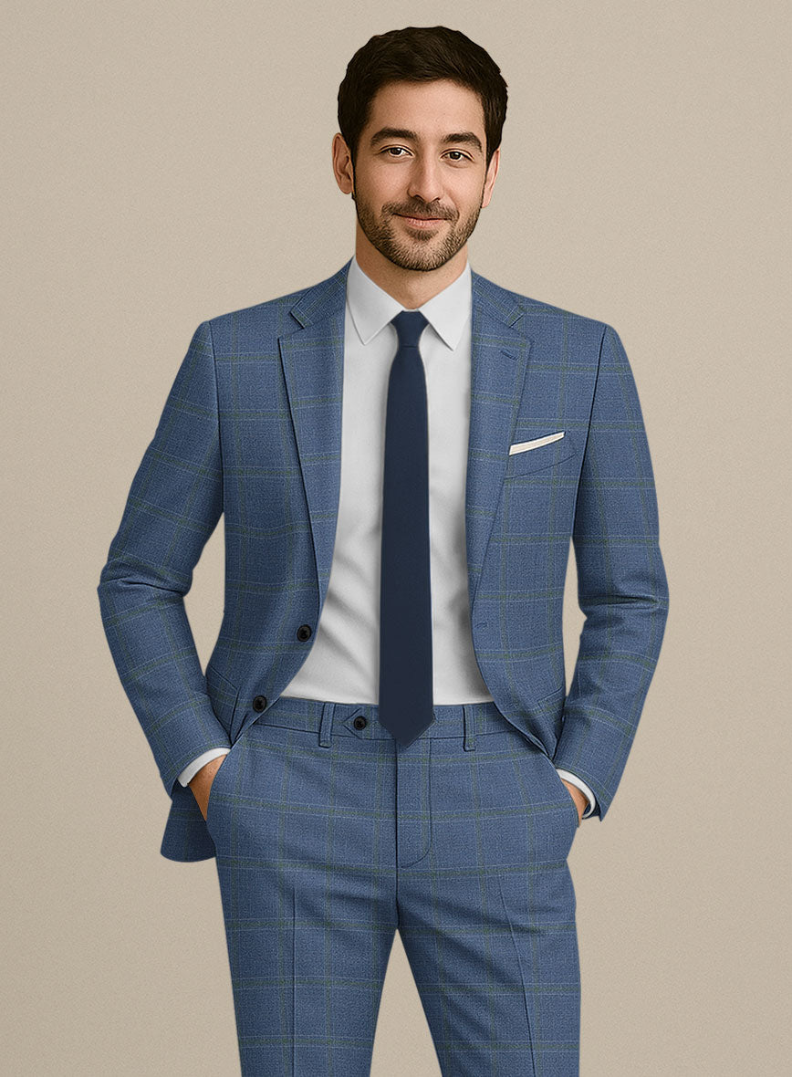 Italian Murano Ivarno Blue Wool Linen Silk Jacket - StudioSuits